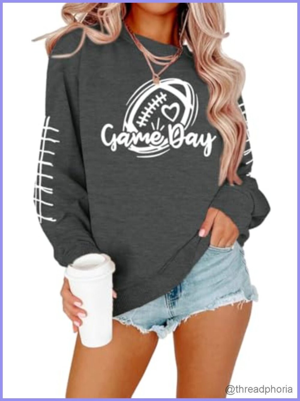 Women's Game Day Football Sweatshirt Towel Embroidery Graphic Pullover